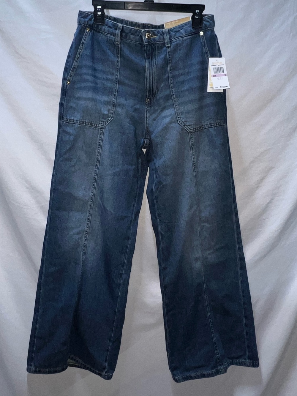 Michael Kors Wide-Leg Flare Jeans in Dark Blue Denim size 6